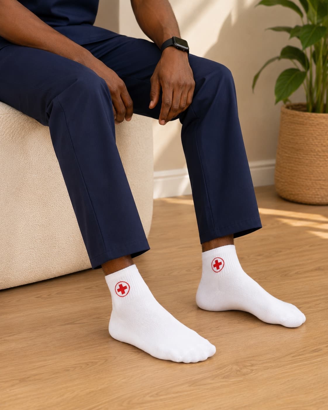 White Medic Socks
